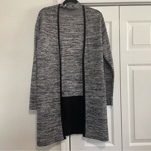 Dana Buchman Woman Silk Top Duster Black Gray 2 pcs Size 1X